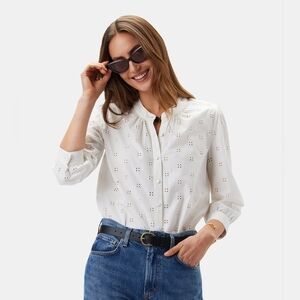 NWT Amour Vert Organic Cotton Charlotte Eylet Blouse Size M